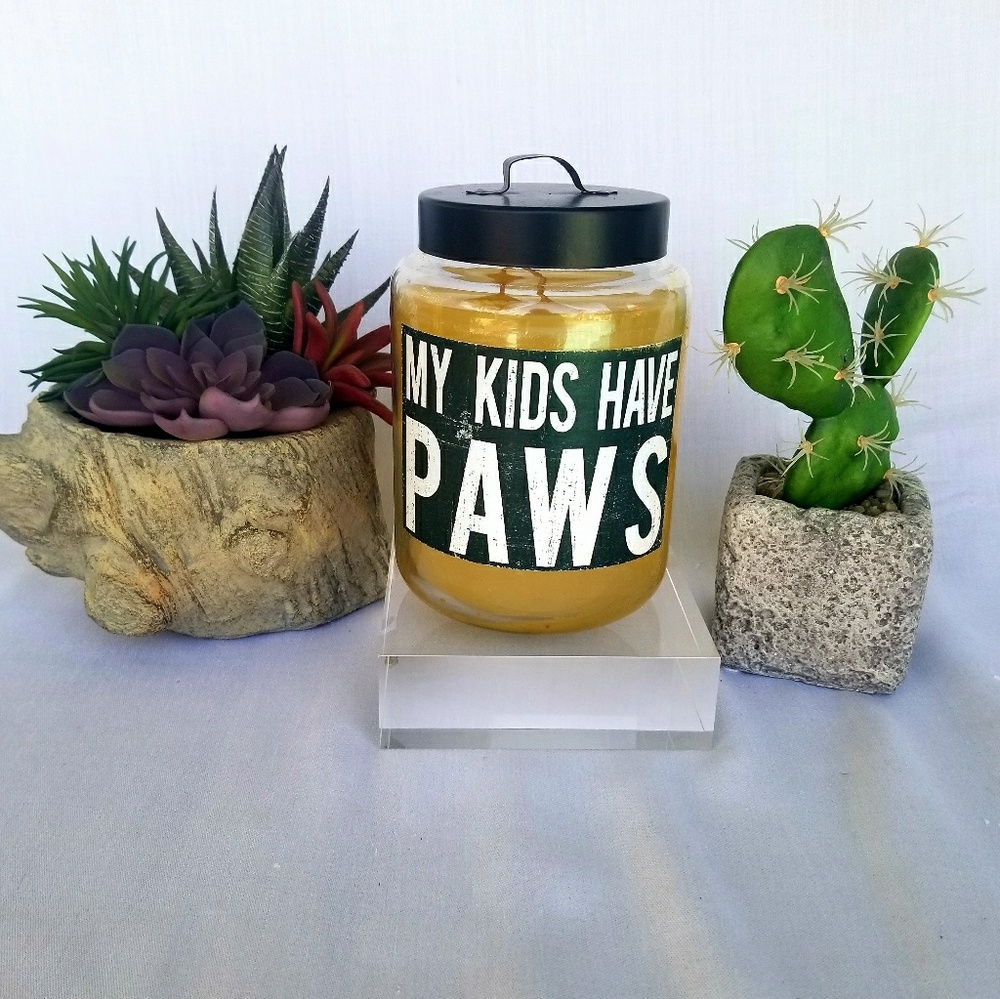 NWT My Kids Have Paws Jar Candle Maple Toddy